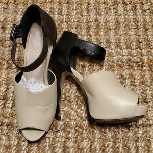 Aldo Tan/Black Platform Stiletto Heels, sz9